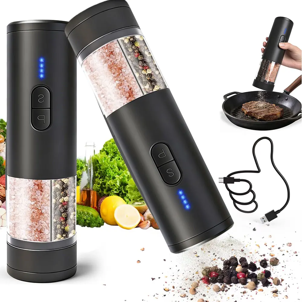 Kitchen Electronics Gadgets - 1/2pcs Gravity Electric Salt and Pepper