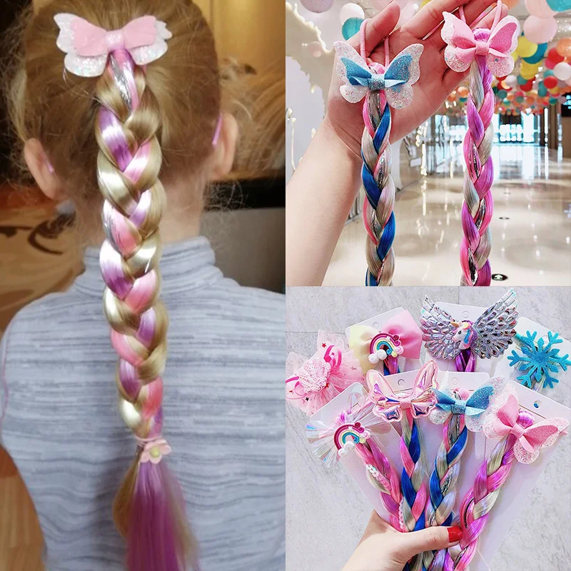 Elsa Gadget - Littler Girls Long Braid Hair Rose