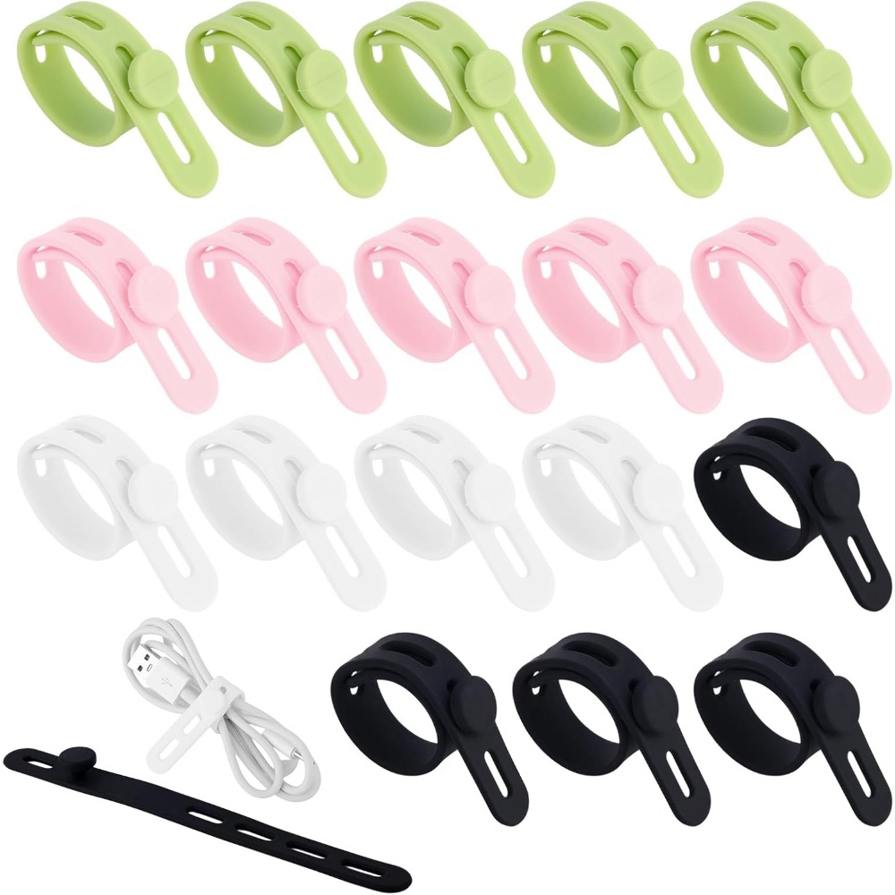 Electronics For Home - 20pcs Silicone Cable Ties: Reusable, Adjustable