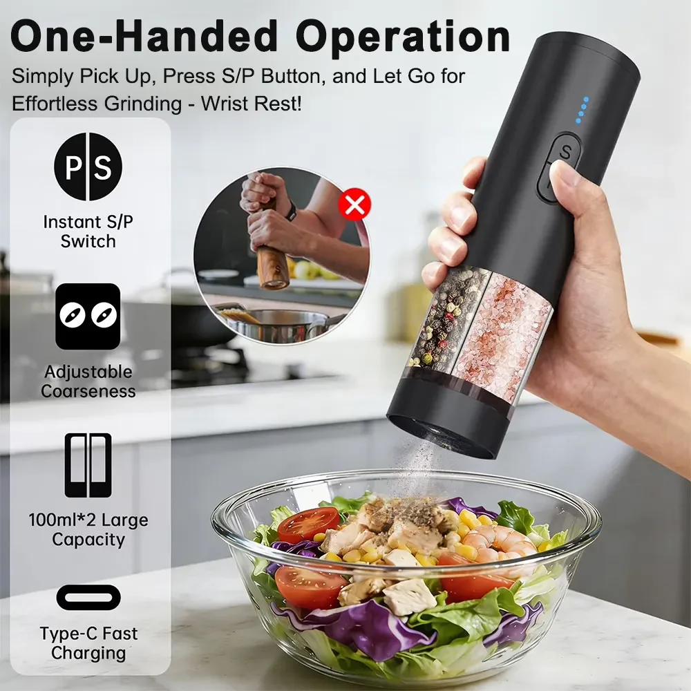 1/2pcs Gravity Electric Salt a - Kitchen Electronics Gadgets review and price