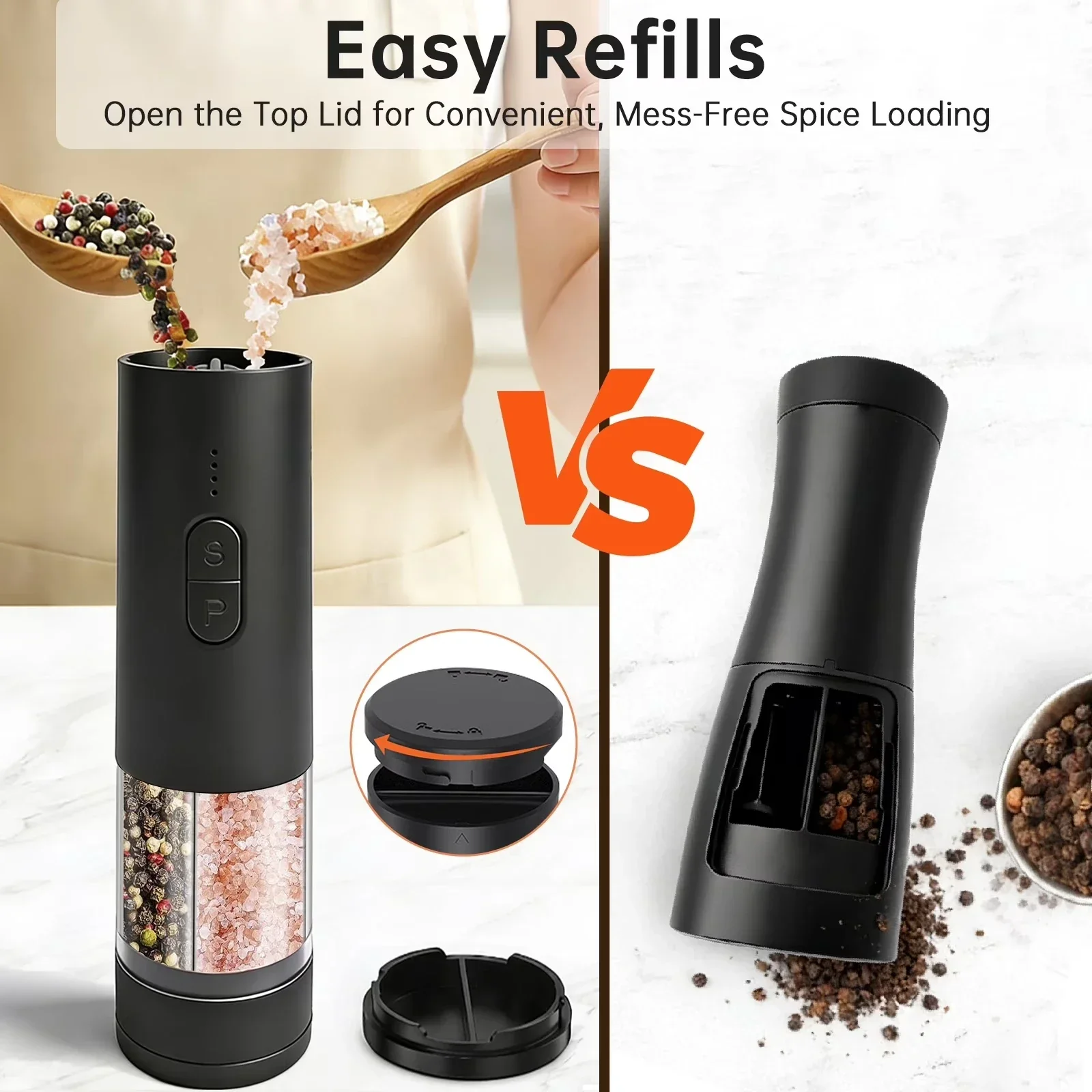 1/2pcs Gravity Electric Salt a - Kitchen Electronics Gadgets review and price
