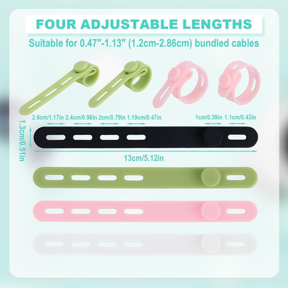 20pcs Silicone Cable Ties: Reu - Electronics For Home review and price